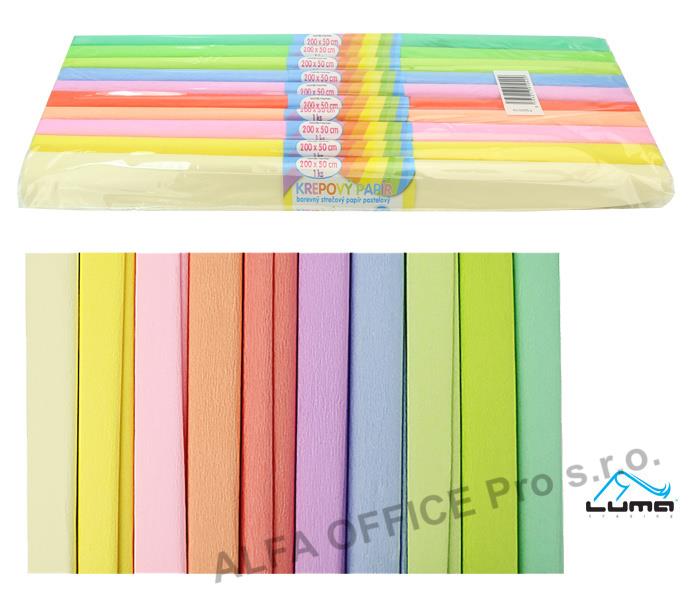 Krepový papír - sada 10 ks / pastelový mix