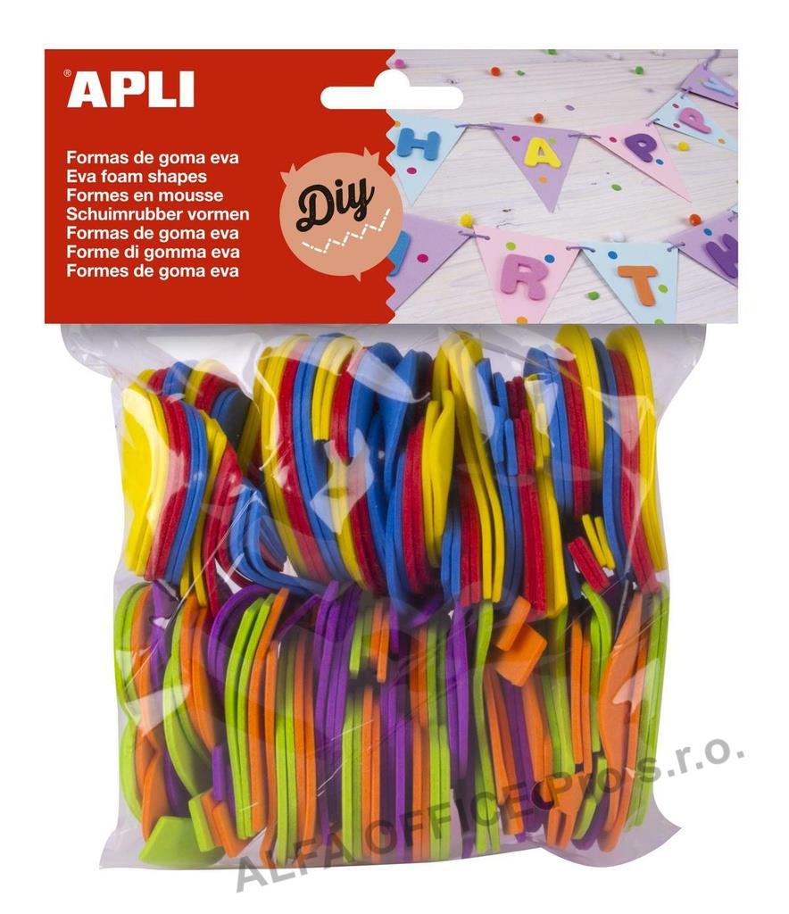 Pěnovka APLI - číslice / mix barev / 120 ks