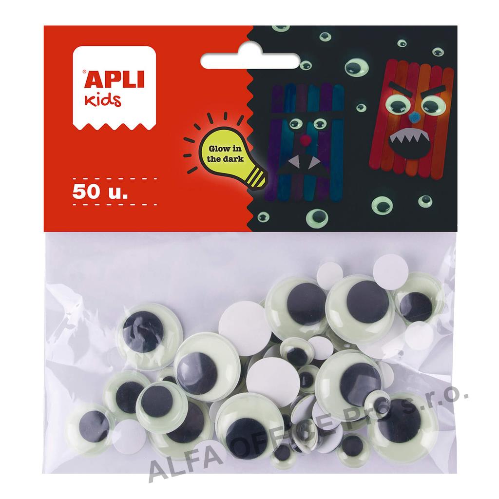 Samolepicí očička APLI svítící ve tmě / 50 ks