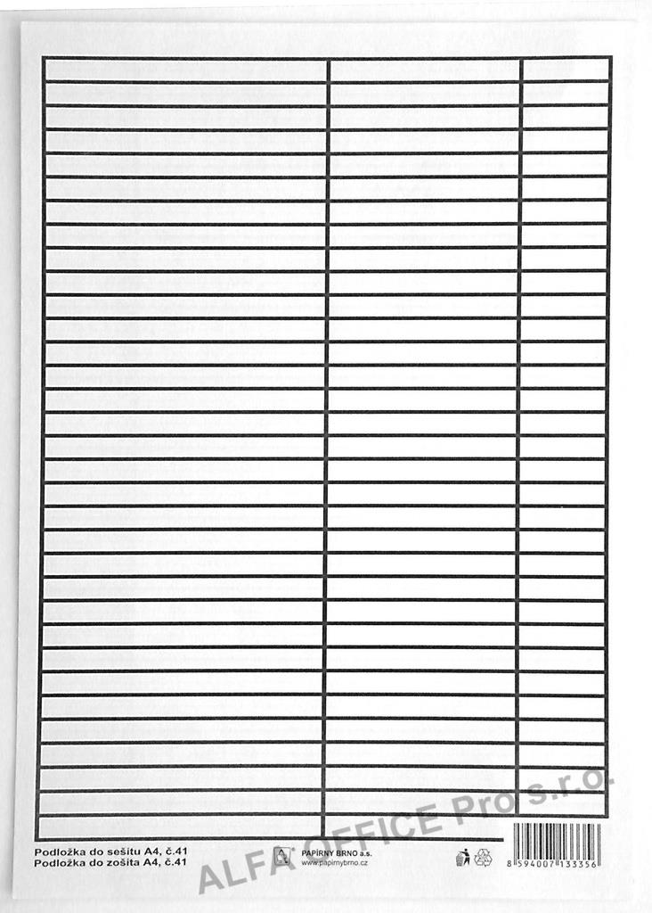 Podložka do sešitů A4 PVC - linka / linka