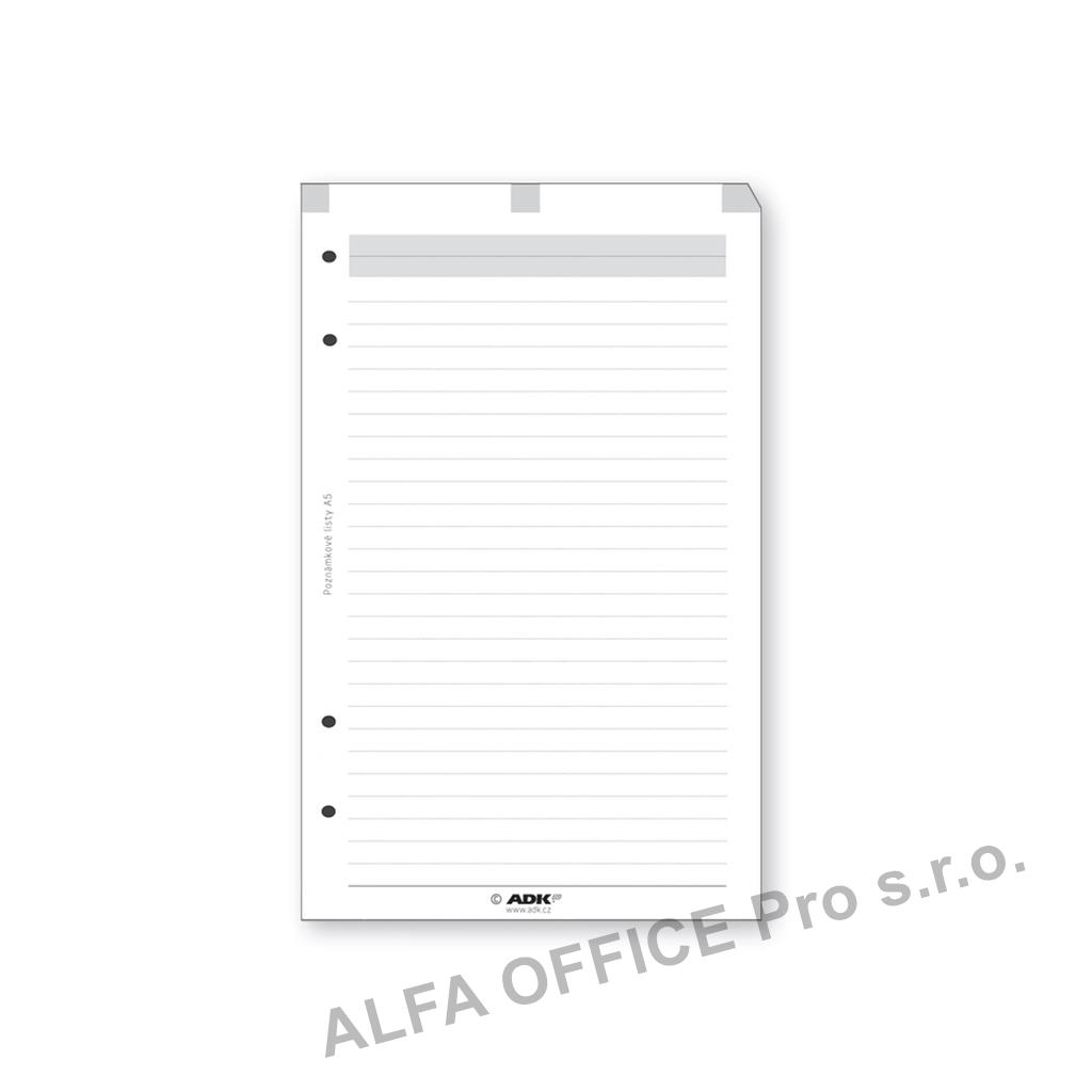 Náhradní vložky do diářů ADK - A6 / poznámkové listy / 25 listů