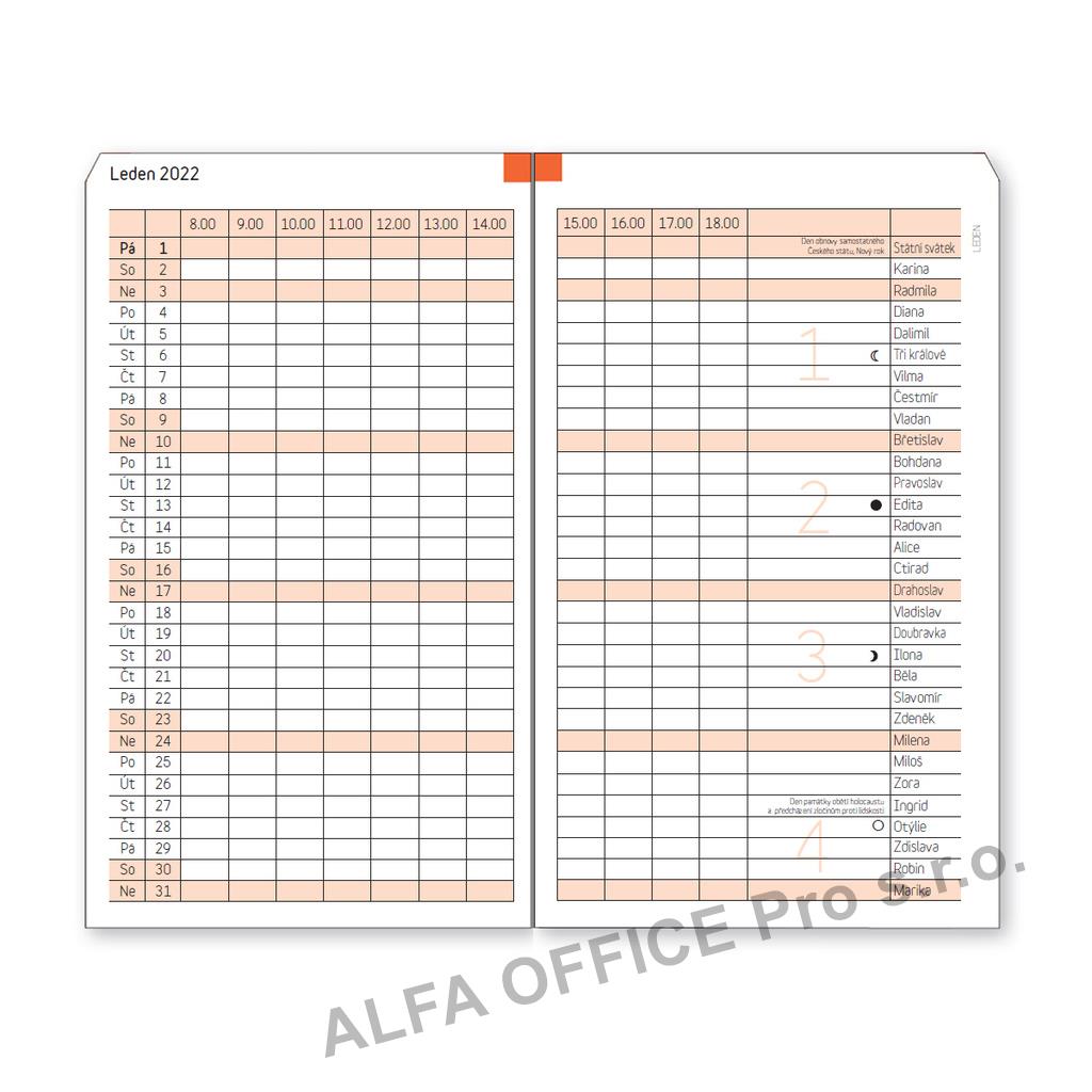 Náhradní vložky do diářů ADK - A5 / měsíční