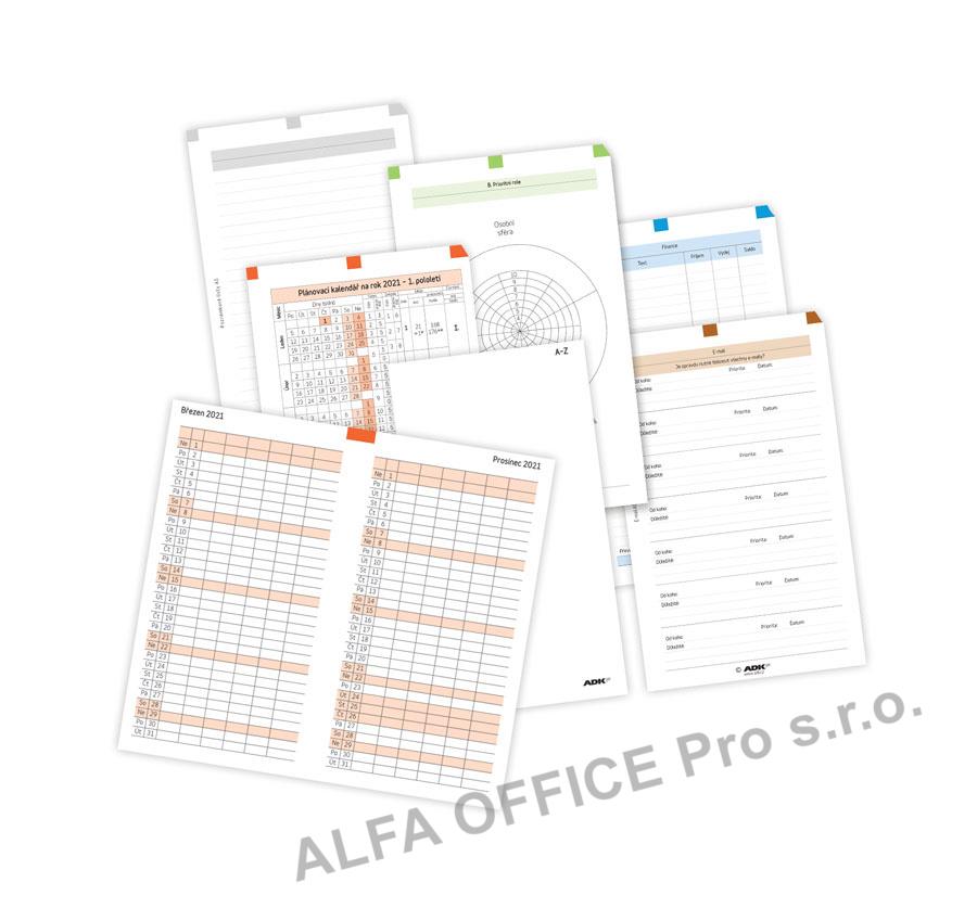 Náhradní vložky do diářů ADK - A5 / sada týdenní