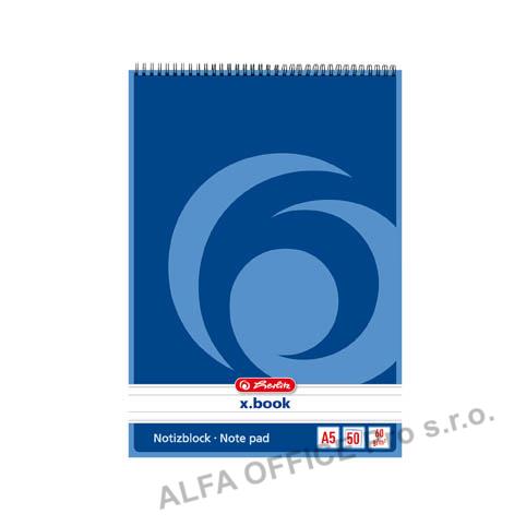 Blok Herlitz horní spirála - A5 / linka