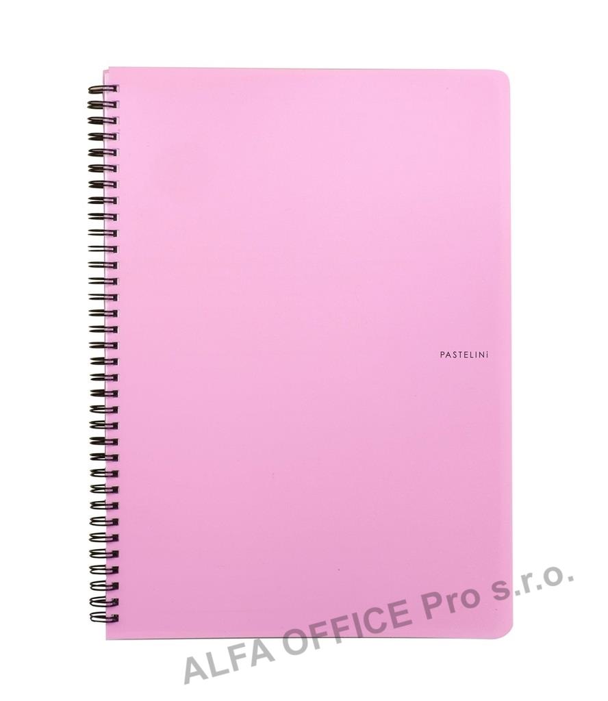 Blok kroužkový PASTELINi - A4 / linka / růžová