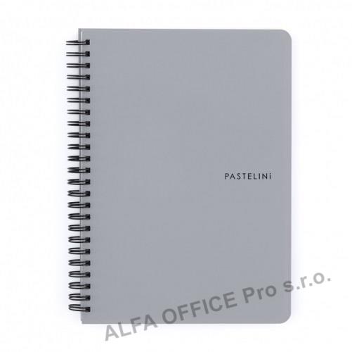 Blok kroužkový PASTELINi - A5 / linka / šedá