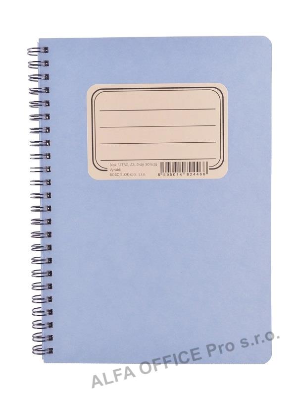 Blok BOBO Retro s boční spirálou - A4 / čistý