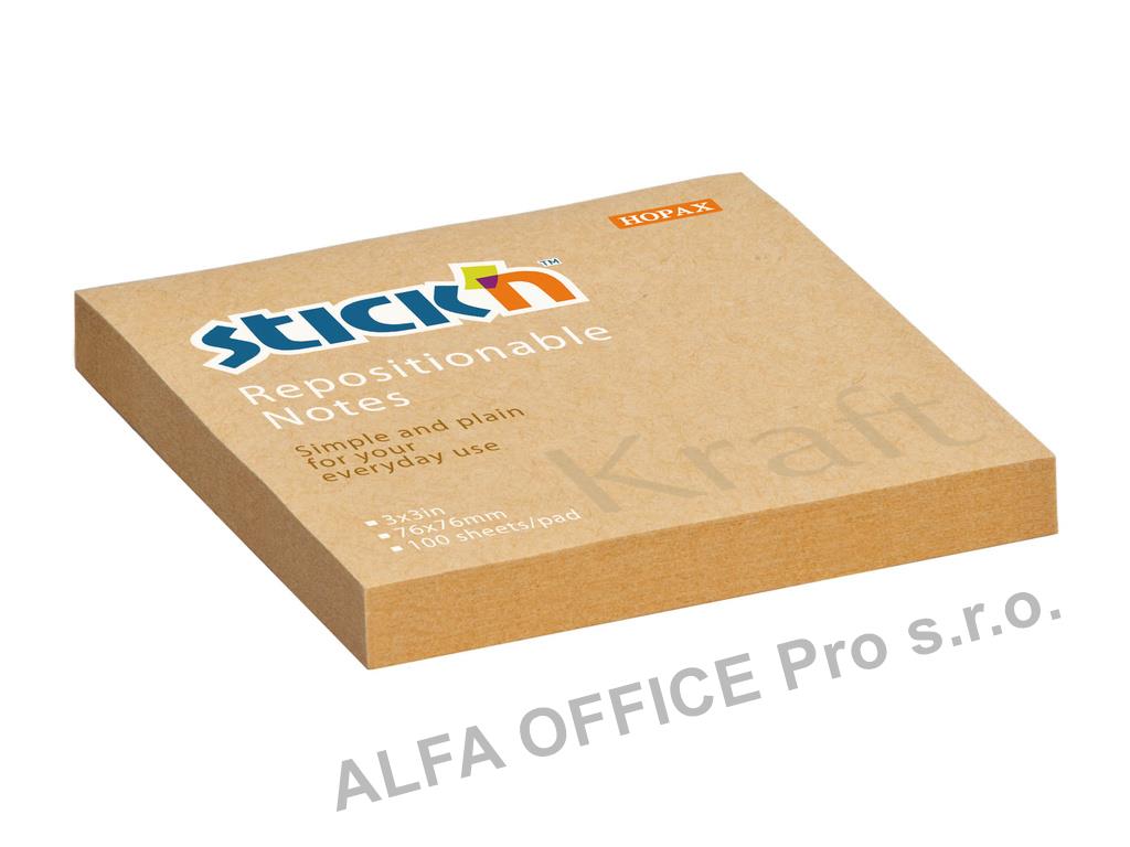 Samolepicí bločky Stick´n by Hopax Kraft Notes - 76 mm x 76 mm / 100 lístků