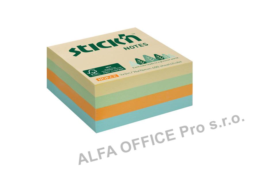 Samolepicí bločky Stick´n by Hopax FSC COC - 76 x 76 mm / 400 lístků / luční pastelové bar