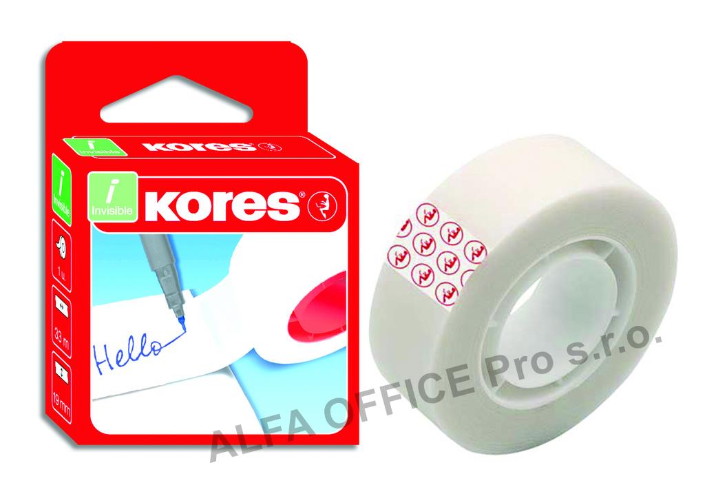 Lepicí páska Kores Invisible - 19 mm x 33 m