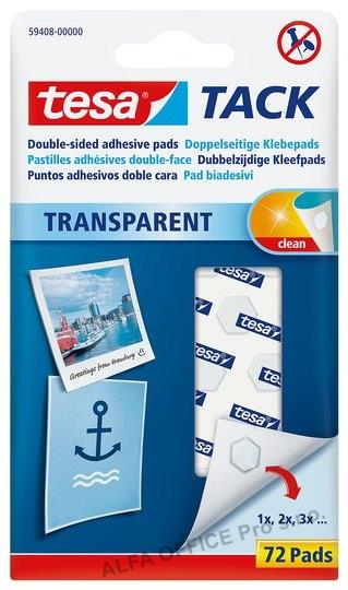 Tesa TACK oboustranně lepicí polštářky - transparentní / 72 ks