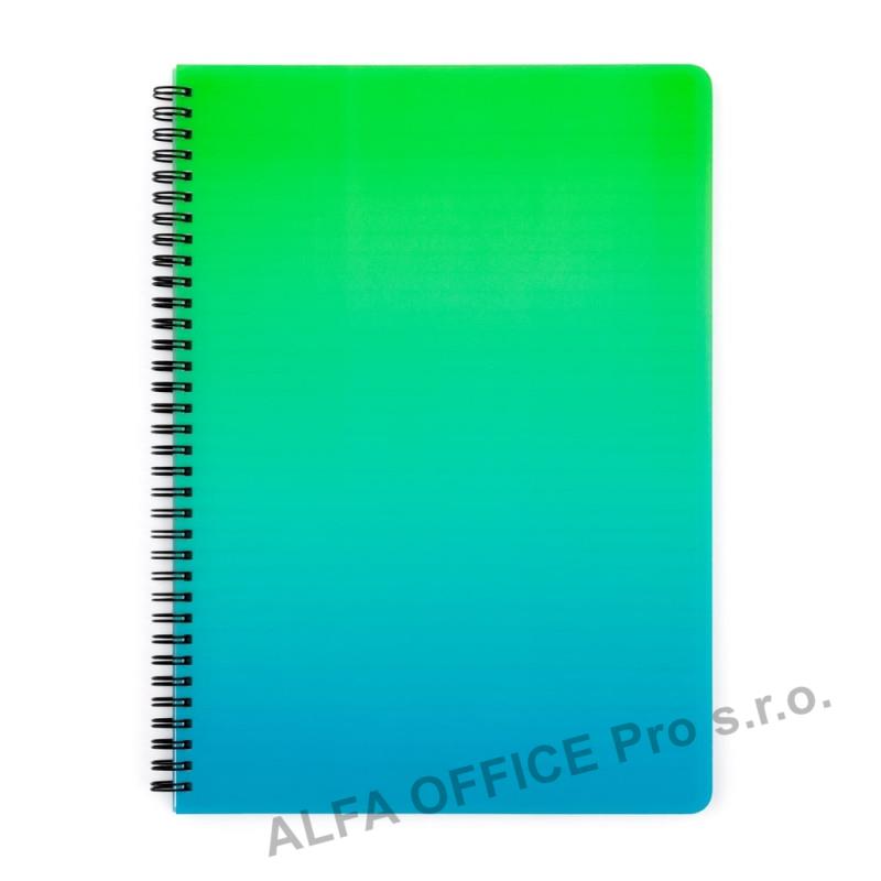 Blok kroužkový OMBRE - A4 / linka / zelená