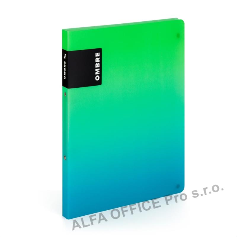 Desky A4 kroužkové OMBRE - 2 kroužek / zelená