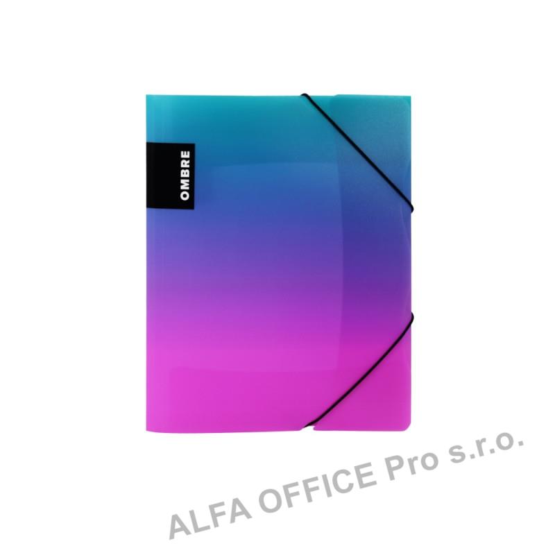 Spisové desky A4 OMBRE s gumou - růžová