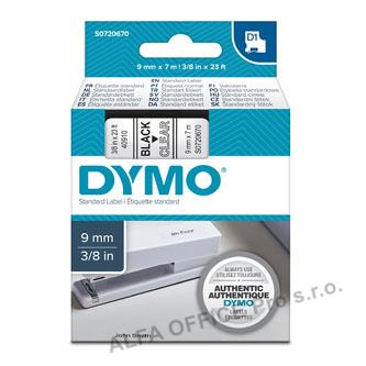 Pásky D1 standardní - 9 mm x 7 m / černý tisk / čirá páska