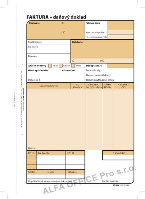 Optys 1072 faktura 100 listů NCR A5