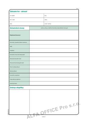 Optys 1268 stavební deník číslovaný 53 listů NCR A4