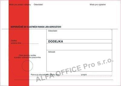 Obálky B6 s dodejkou samopropisovací - s červeným pruhem / 1000 ks