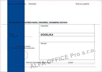 Obálky B6 s dodejkou samopropisovací - s modrým pruhem / 1000 ks