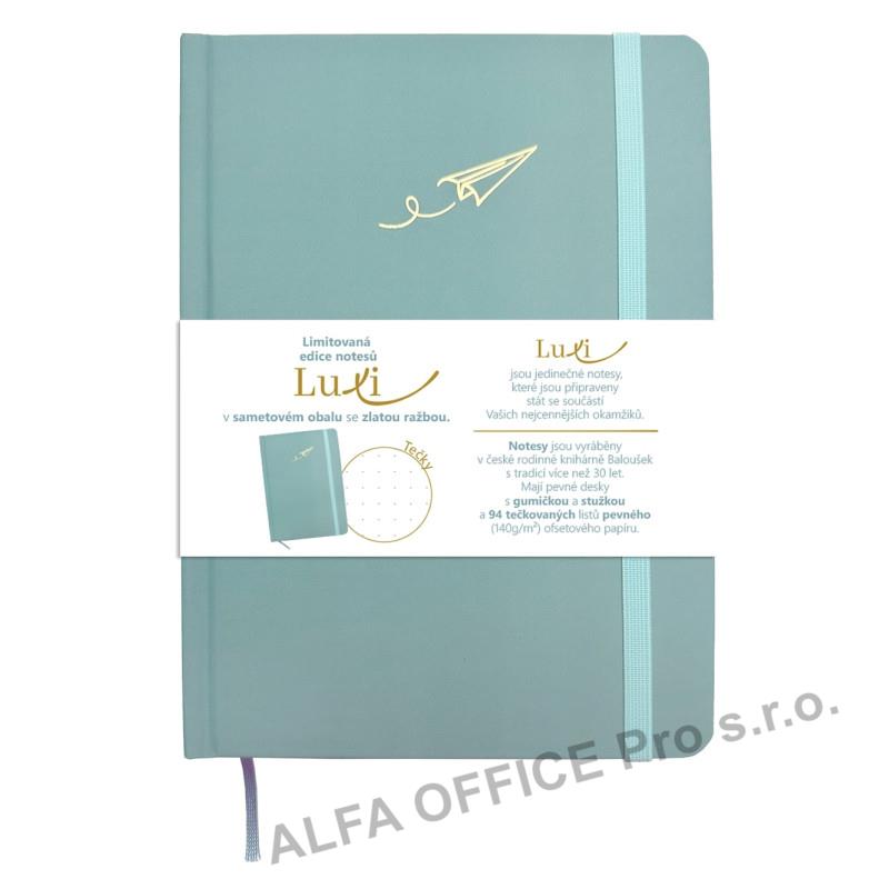 Blok Luxi A5 - tečkovaný / 96 listů / ledově modrá vlaštovka