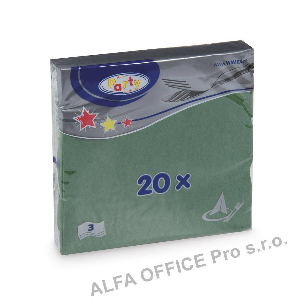 Wimex papírové ubrousky zelené 3-vrstvé 33 cm x 33 cm 20 ks