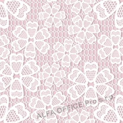 Papírové ubrousky 33x33 / 20ks / 3vr. - krajka růžová