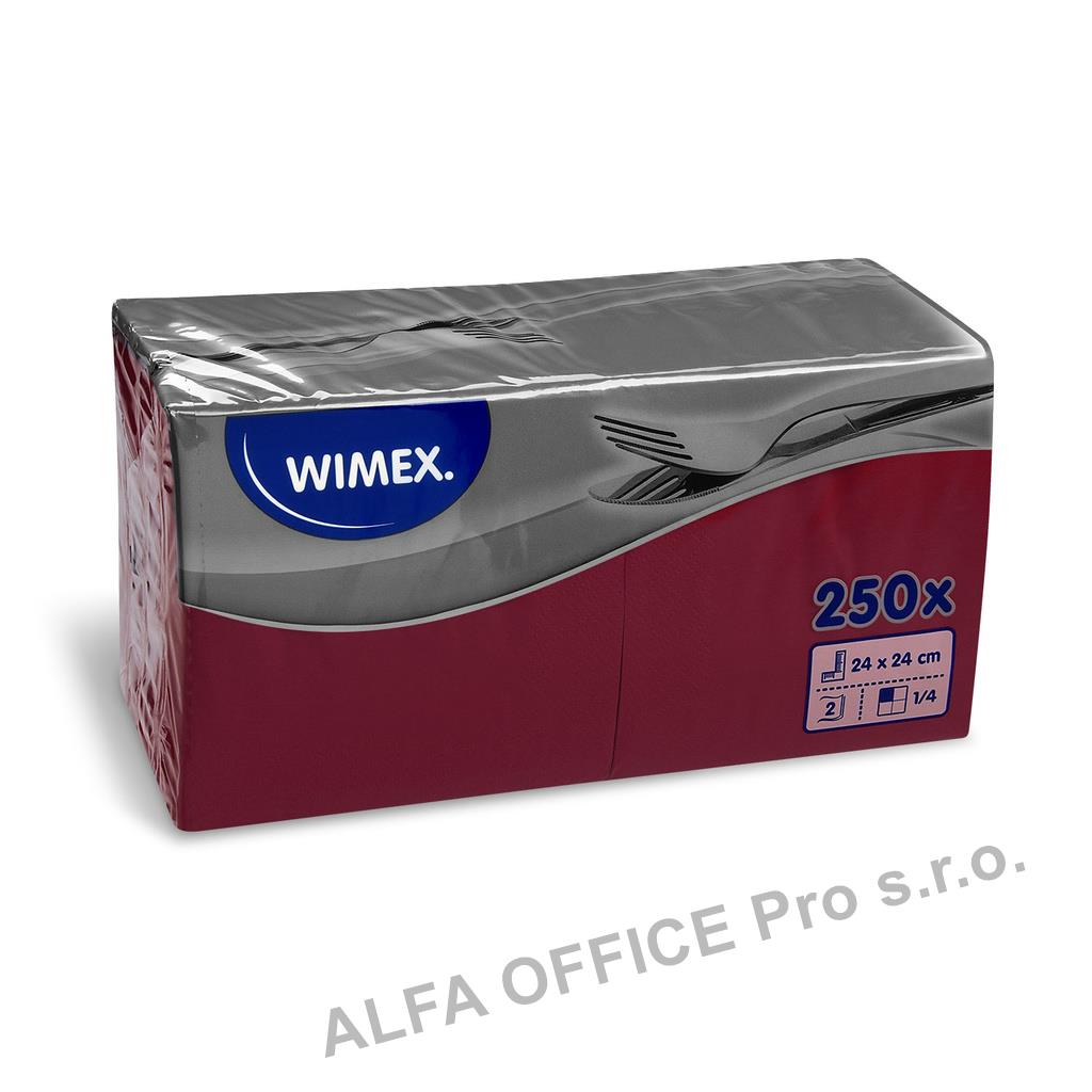 Wimex papírové ubrousky koktejlové bordó 2-vrstvé 24 cm x 24 cm 250ks