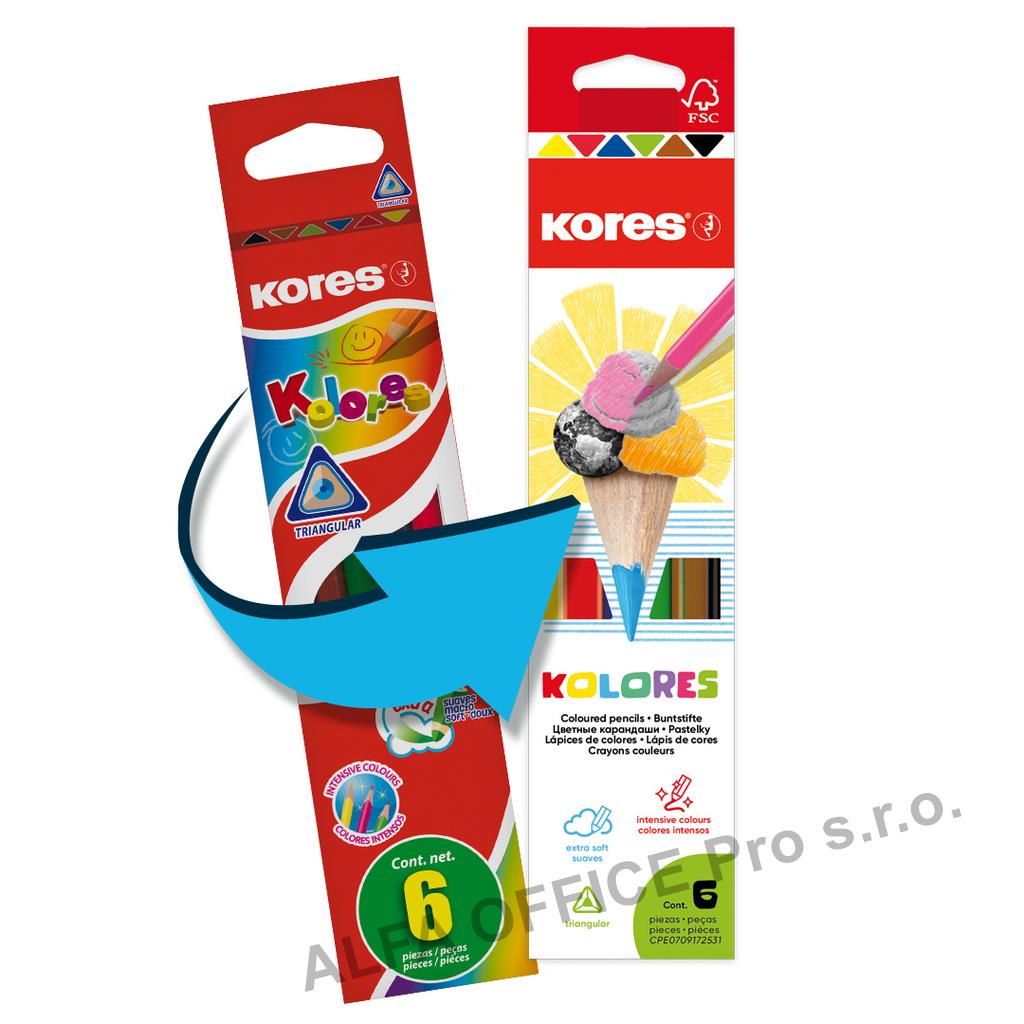 Pastelky Kores Kolores trojhranné / 6 barev