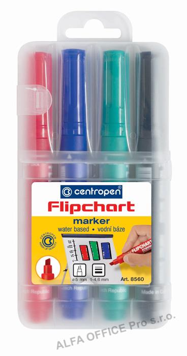 Značkovač Centropen 8560 Flipchart - sada 4 ks