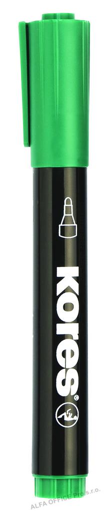 Popisovač Kores K-Marker Permanent - zelená / kulatý hrot