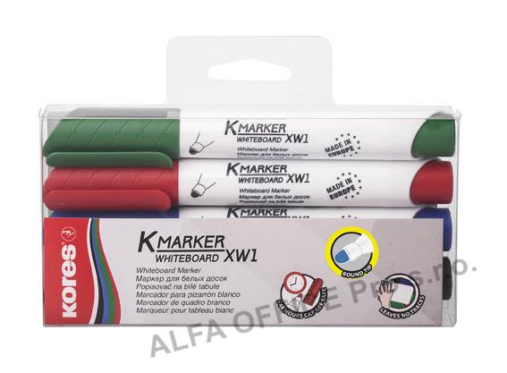 Popisovač Kores K-Marker Whiteboard - sada 4 ks  / kulatý hrot