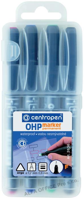 Popisovač Centropen Permanent OHP 2636 / sada 4 ks