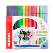 Popisovač Kores K-Beats - sada 15 barev / hrot M