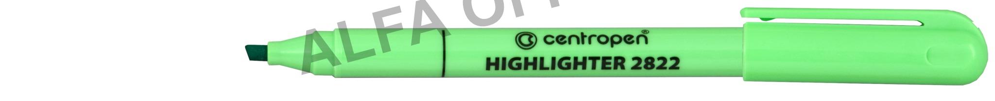 Zvýrazňovač Centropen 2822 / zelená