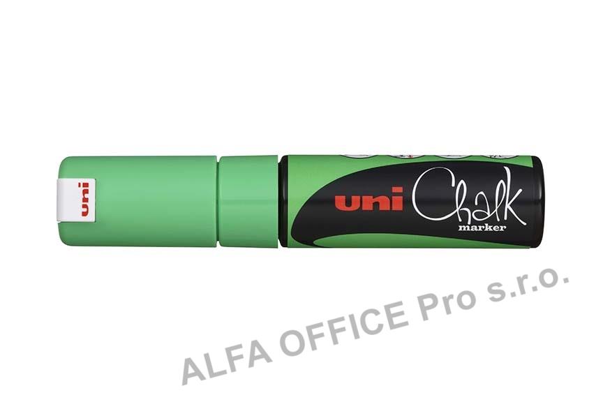 Popisovač křídový UNI Chalk Marker PWE-8K / fluo zelená