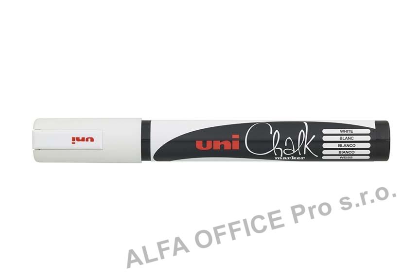 Popisovač křídový UNI Chalk Marker PWE-5M / bílá