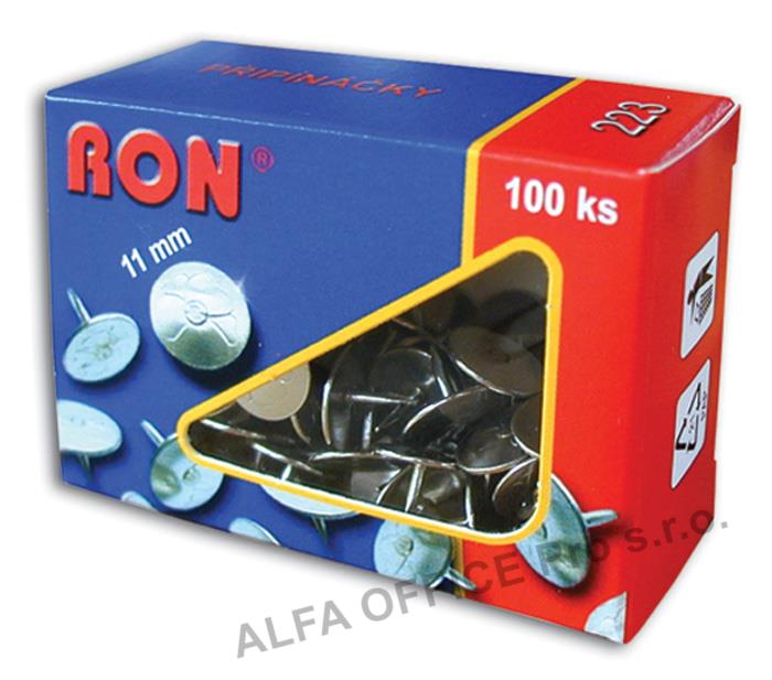 Připínáčky RON - 223 / 100 ks, velikost 11 / 9