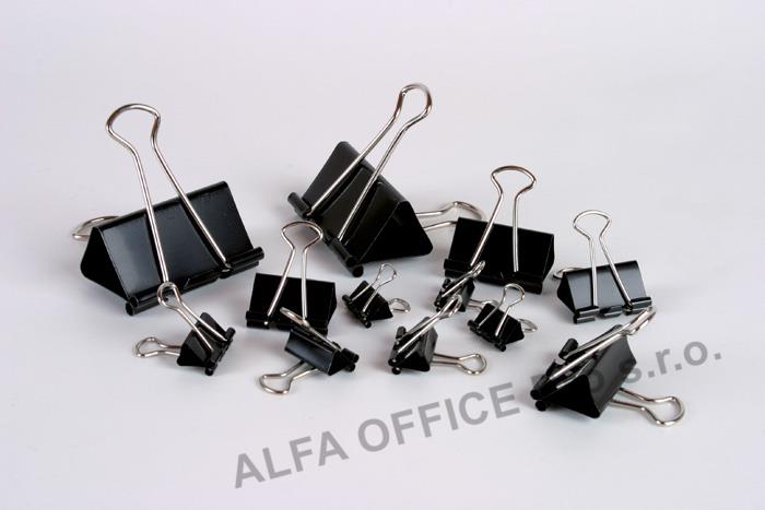 Klipy kovové černé - 15 mm