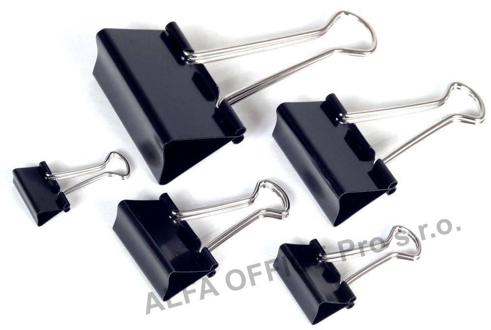 Klipy kovové černé - 25 mm