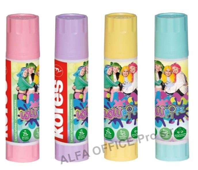 Lepicí tyčinka Kores PASTEL LOLLIPOPZ - 20g / mix barev