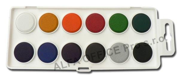 Vodové barvy - 12 barev / průměr 22 mm / ANILINKY