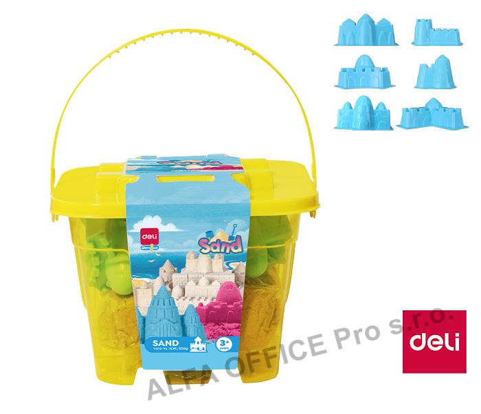 Písek kinetický DELI 500 g - žlutá