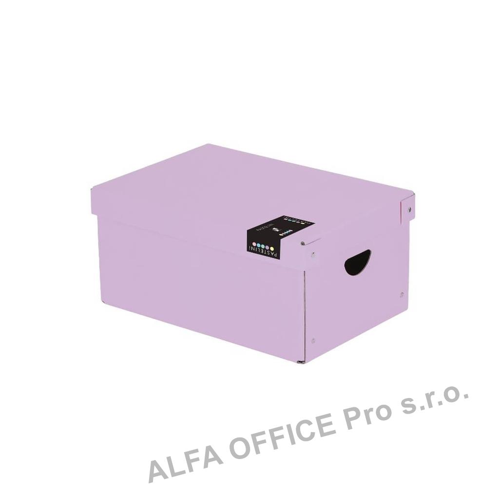 Krabice úložná lamino PASTELINi - fialová / 35,5 x 24 x 16 cm
