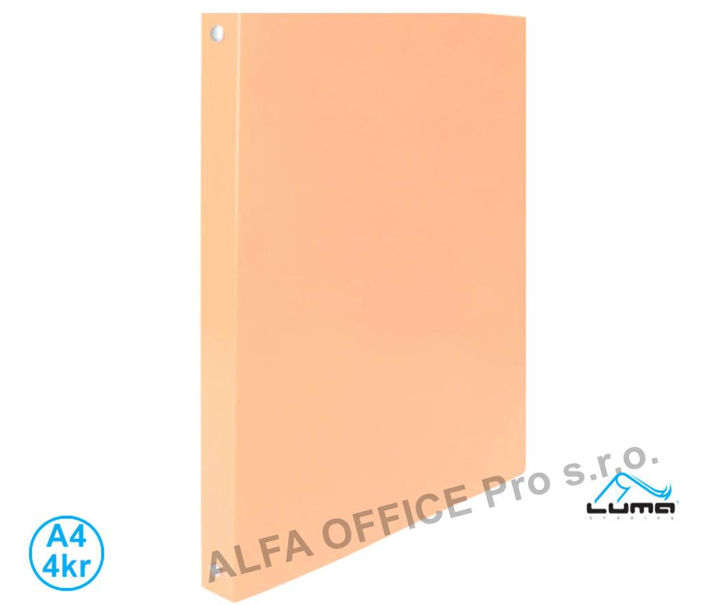 Desky kroužkové A4 LUMA / 4-kroužek / pastelově oranžová