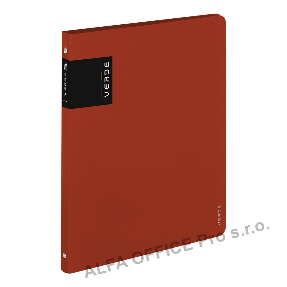 Desky A4 kroužkové VERDE - 4 kroužek / cihlová