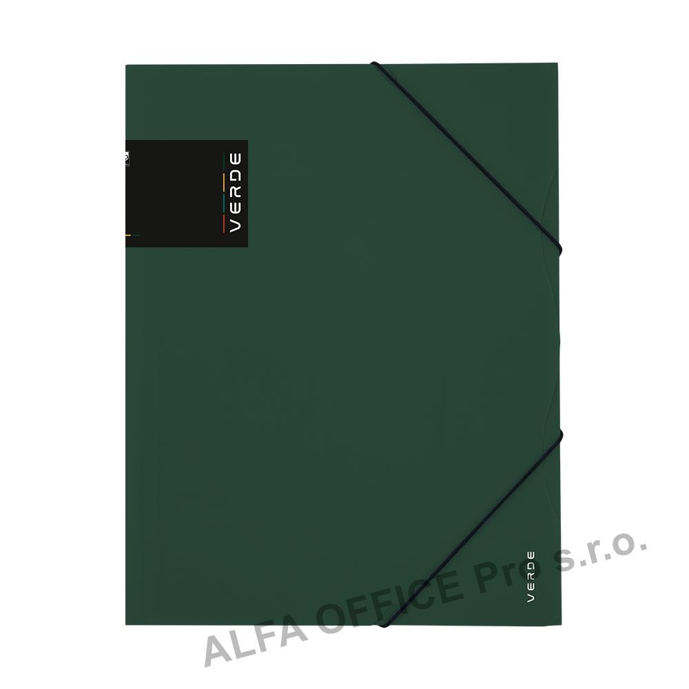 Spisové desky A4 VERDE s gumou - zelená