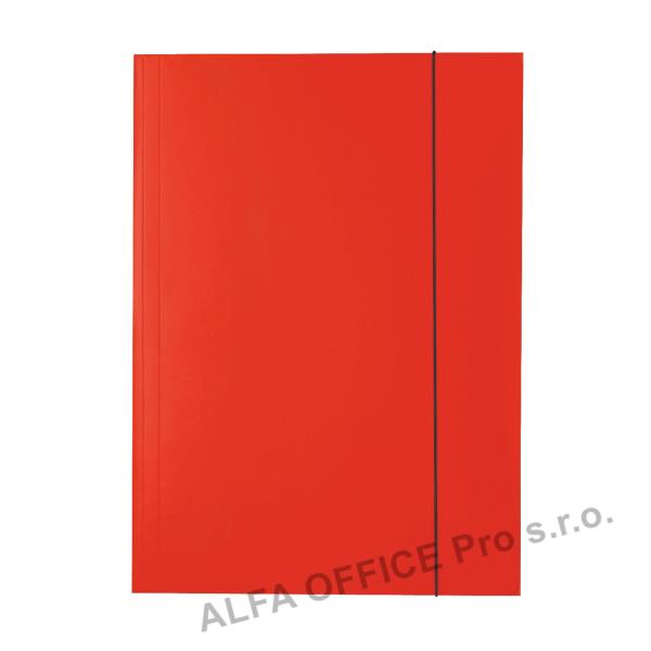 Odkládací mapy kartonové s gumou - červená