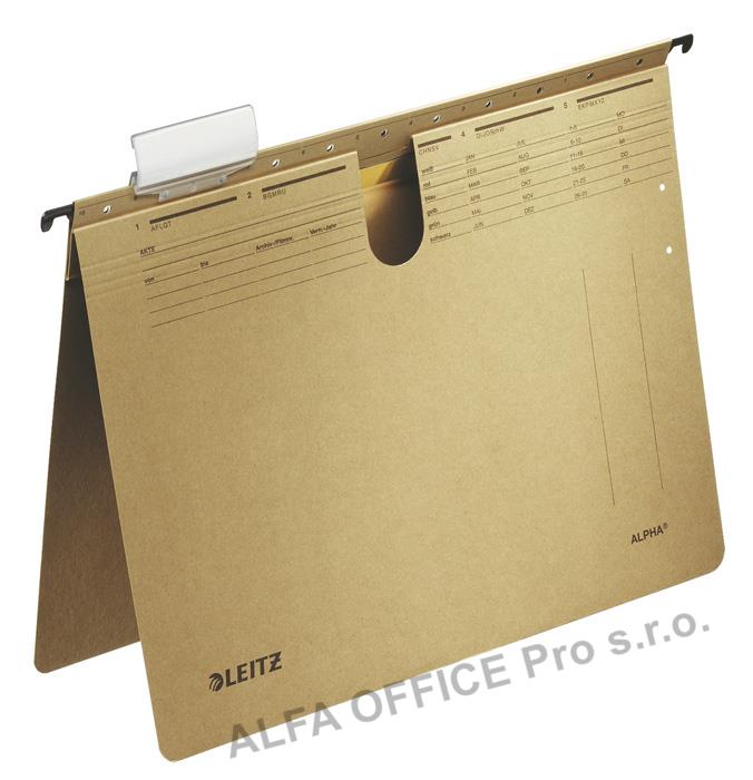 Závěsné desky Leitz Alpha s rychlovazačem - hnědá