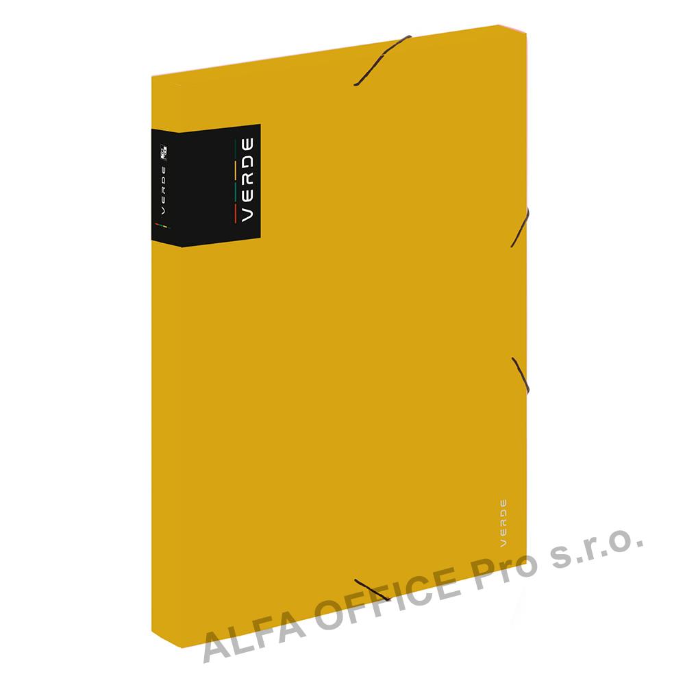 Box na spisy A4 VERDE s gumou - horčice
