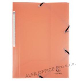 Spisové desky A4 s gumou Exacompta - pastelová korálová